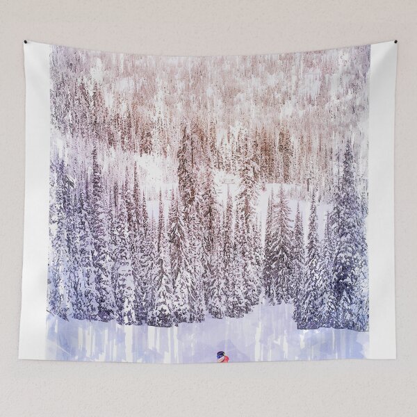 Item preview, Skiing White Snow Forest. For ski lovers. designed and sold by ColortrixArt.
