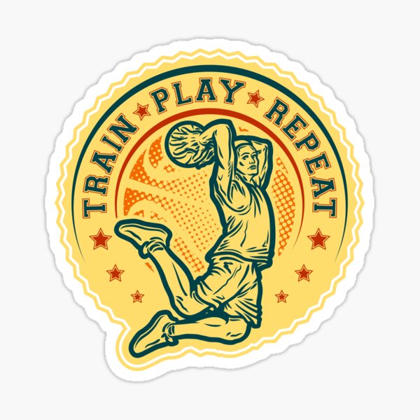 Basketball Slam Dunk Vintage Design Sticker