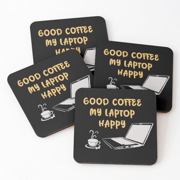 Item preview, Good coffee, my laptop, happy saying, coffee fan gift designed and sold by ThommyBLN.