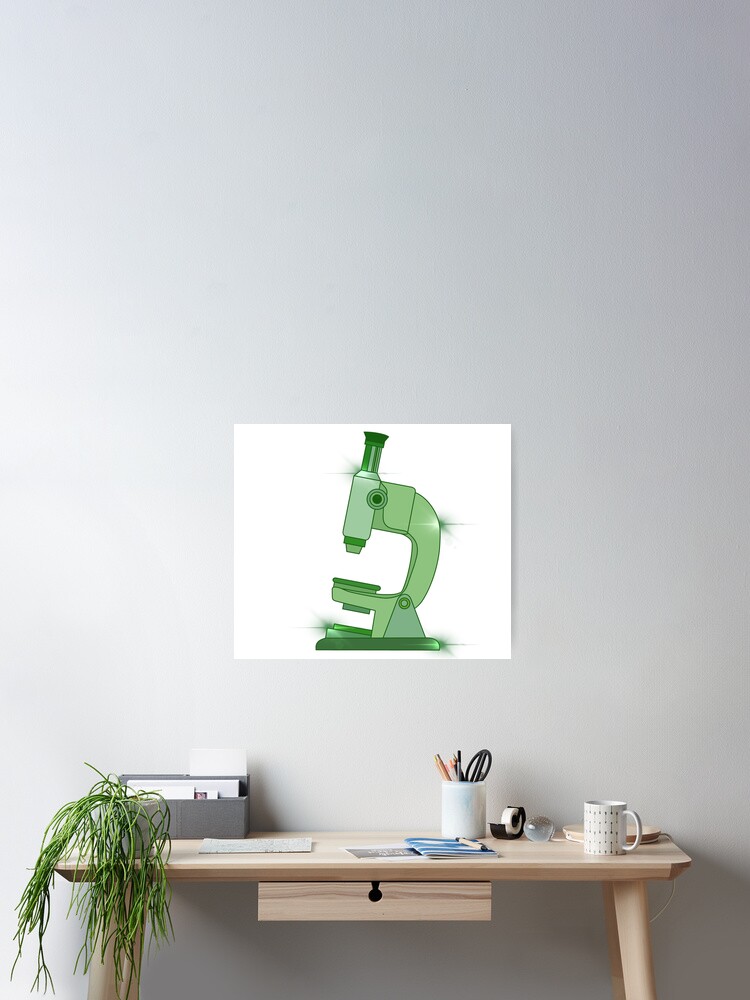 Thumbnail 2 of 3, Poster, Shiny Green Microscope designed and sold by KatherineWinner.