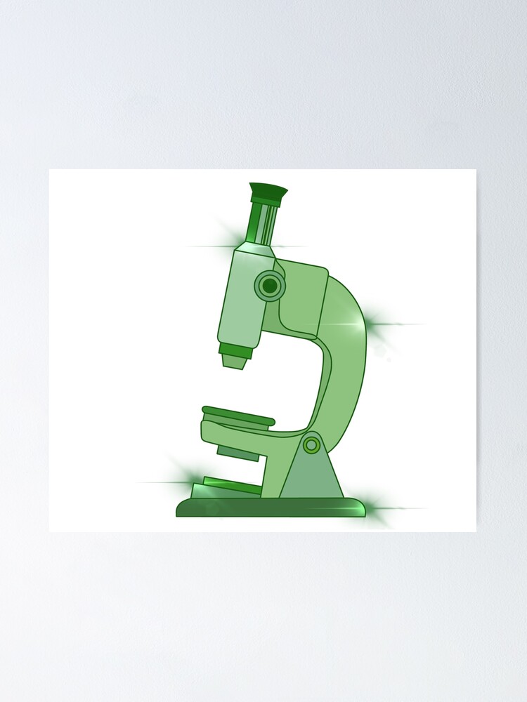 Thumbnail 1 of 3, Poster, Shiny Green Microscope designed and sold by KatherineWinner.