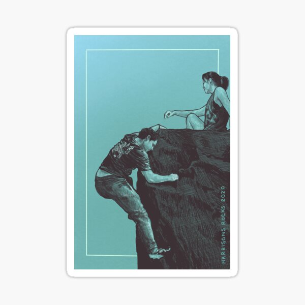 Climbers Bouldering at Harrison's Rocks Sticker