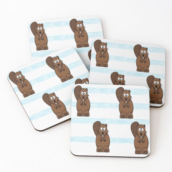 Item preview, Brown beavers on stripes designed and sold by tetibright.