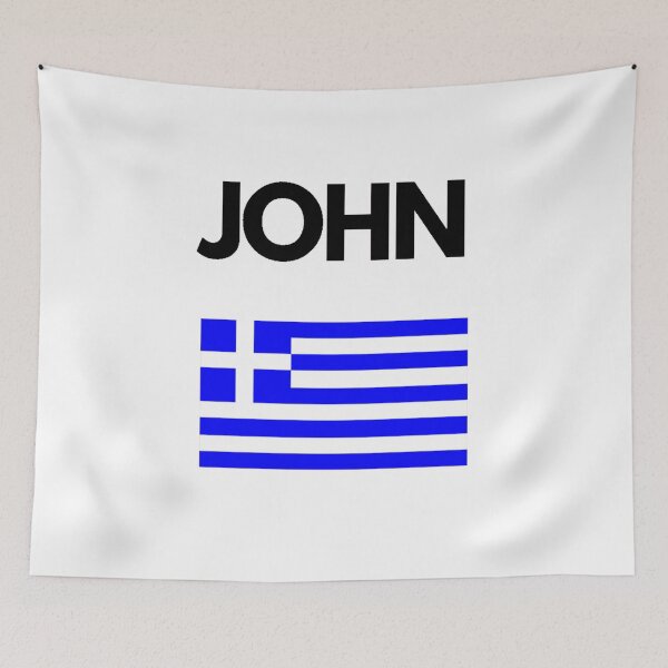 Item preview, John Greek Name with Greek Flag Design designed and sold by TheGreekGuy.