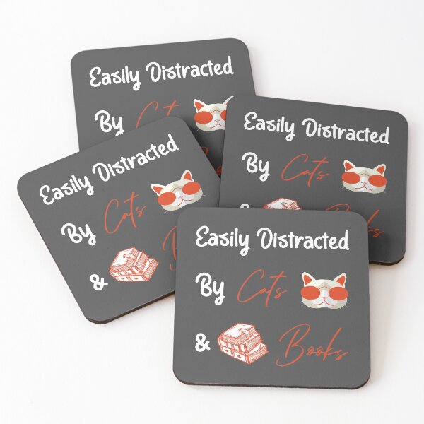 Item preview, Easily Distracted by Cats and Books designed and sold by khalilelk.
