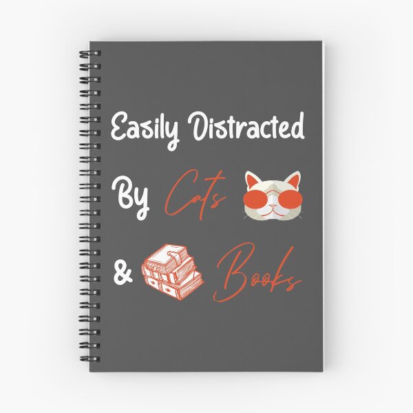 Item preview, Easily Distracted by Cats and Books designed and sold by khalilelk.