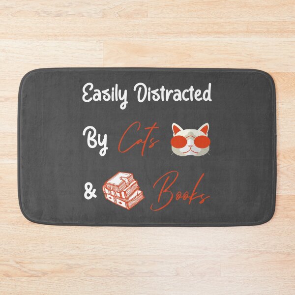 Item preview, Easily Distracted by Cats and Books designed and sold by khalilelk.