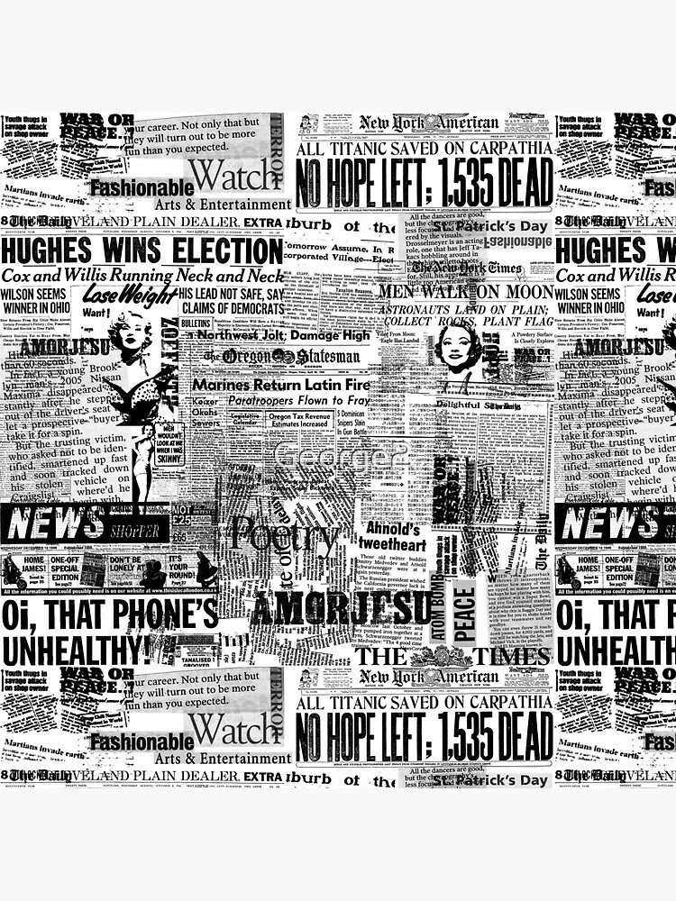 "Newspaper" Sticker for Sale by Redbubble