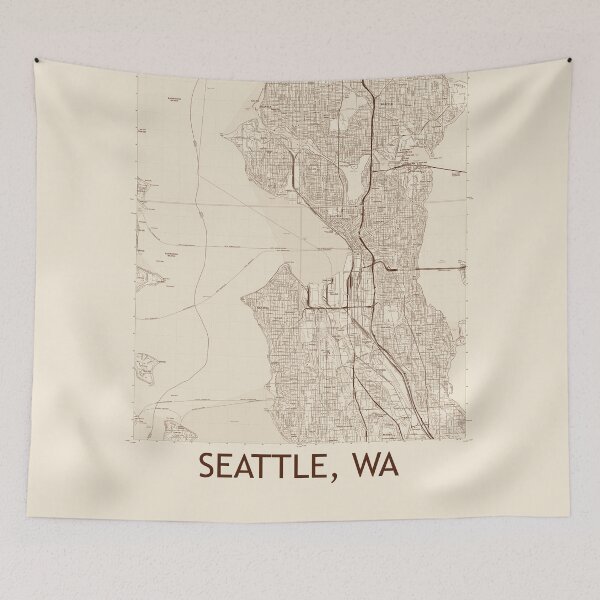 Item preview, Seattle, WA Quad Topographical Map Vintage designed and sold by PGHPhotoCo.