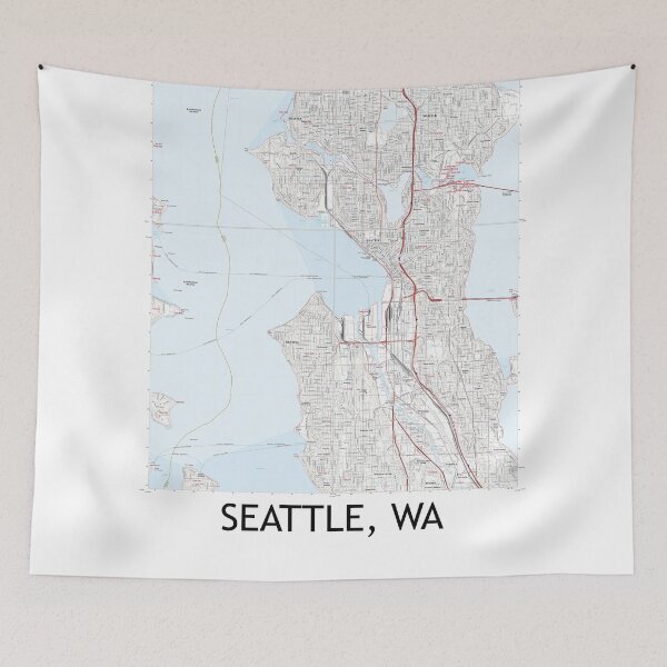 Item preview, Seattle, WA Quad Topographical Map Clean designed and sold by PGHPhotoCo.