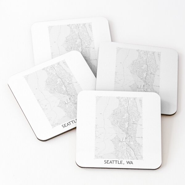 Item preview, Seattle, WA Quad Topographical Map Black & White designed and sold by PGHPhotoCo.