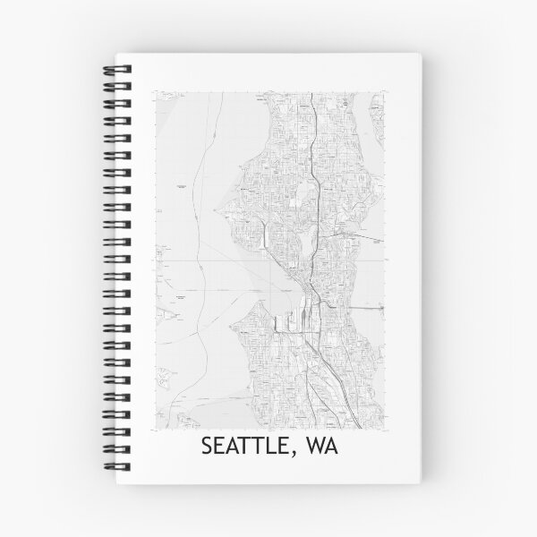 Item preview, Seattle, WA Quad Topographical Map Black & White designed and sold by PGHPhotoCo.
