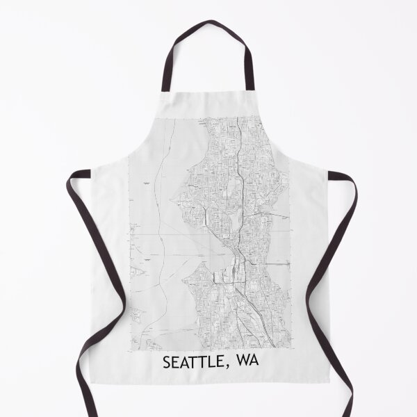Item preview, Seattle, WA Quad Topographical Map Black & White designed and sold by PGHPhotoCo.