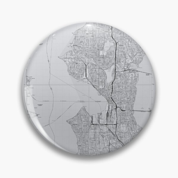 Item preview, Seattle, WA Quad Topographical Map Grey designed and sold by PGHPhotoCo.
