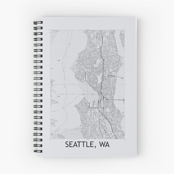 Item preview, Seattle, WA Quad Topographical Map Grey designed and sold by PGHPhotoCo.