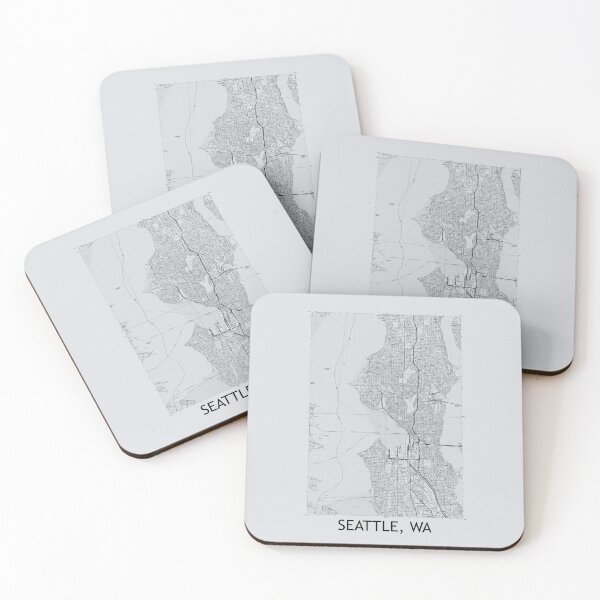 Item preview, Seattle, WA Quad Topographical Map Grey designed and sold by PGHPhotoCo.