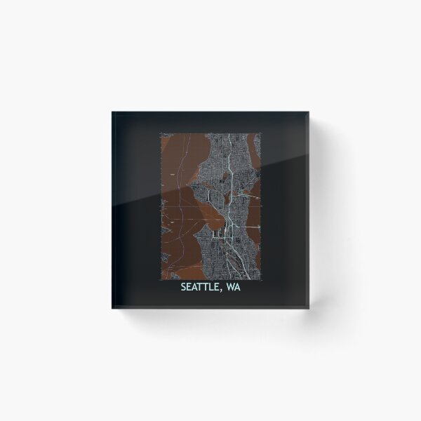 Item preview, Seattle, WA Quad Topographical Map Dark designed and sold by PGHPhotoCo.