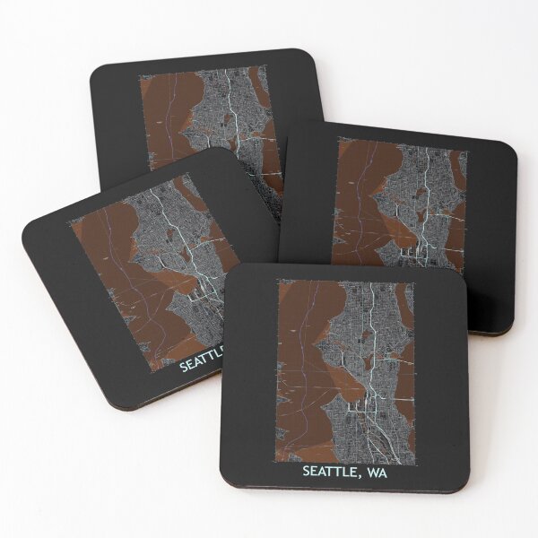 Item preview, Seattle, WA Quad Topographical Map Dark designed and sold by PGHPhotoCo.