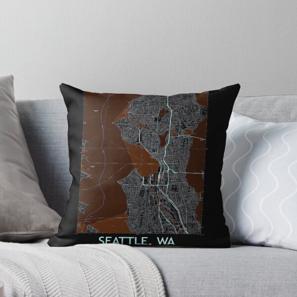 Item preview, Seattle, WA Quad Topographical Map Dark designed and sold by PGHPhotoCo.