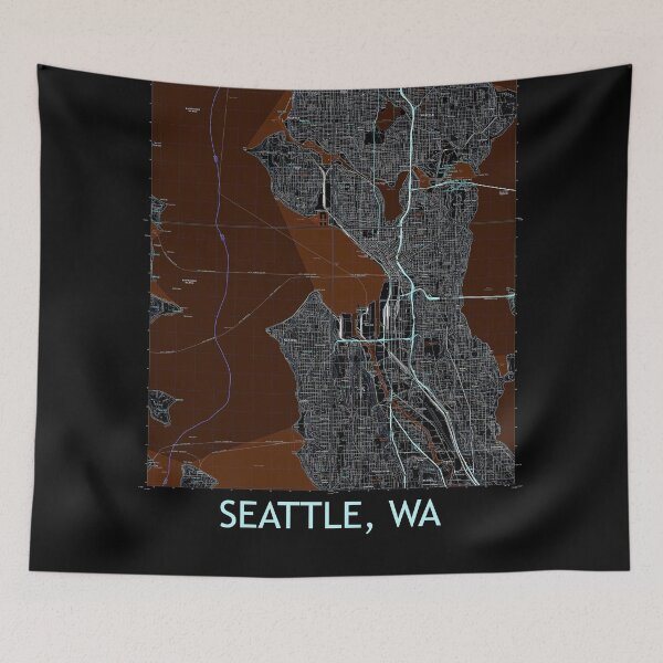 Item preview, Seattle, WA Quad Topographical Map Dark designed and sold by PGHPhotoCo.