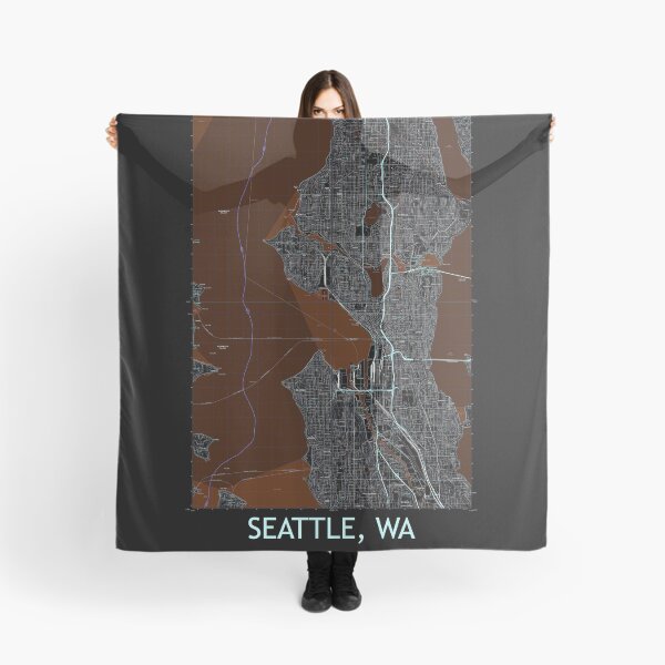 Item preview, Seattle, WA Quad Topographical Map Dark designed and sold by PGHPhotoCo.
