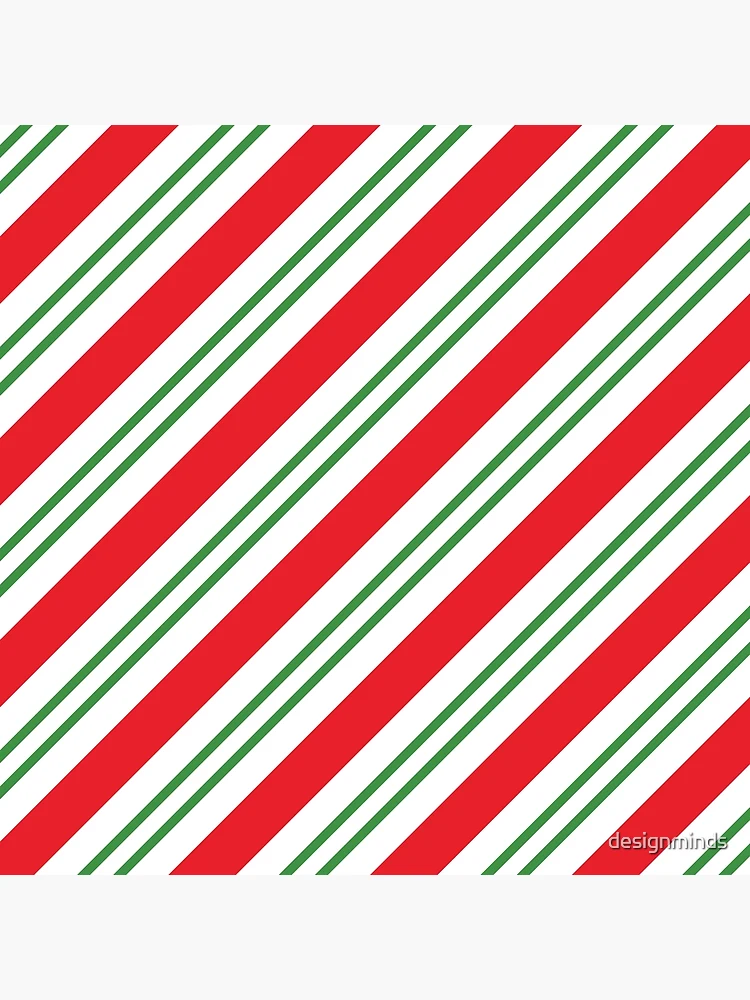 Peppermint Candy Cane Stripes Pattern (red/green/white) Wrapping