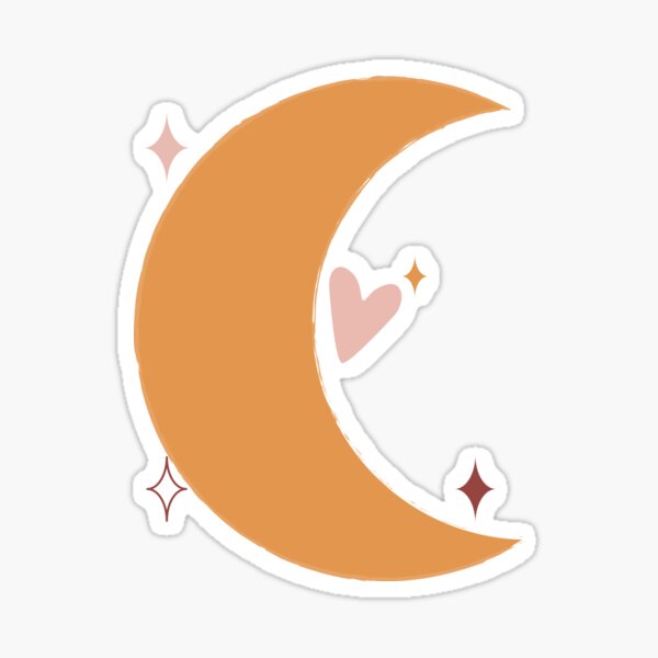 Cute Boho Moon Vintage Earth Tones Sticker