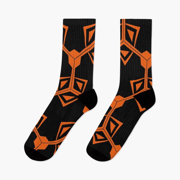 Item preview, Isotopic Absract Hexagon Cube Tesselating Tiles Orange on Black designed and sold by NoMatterLab.