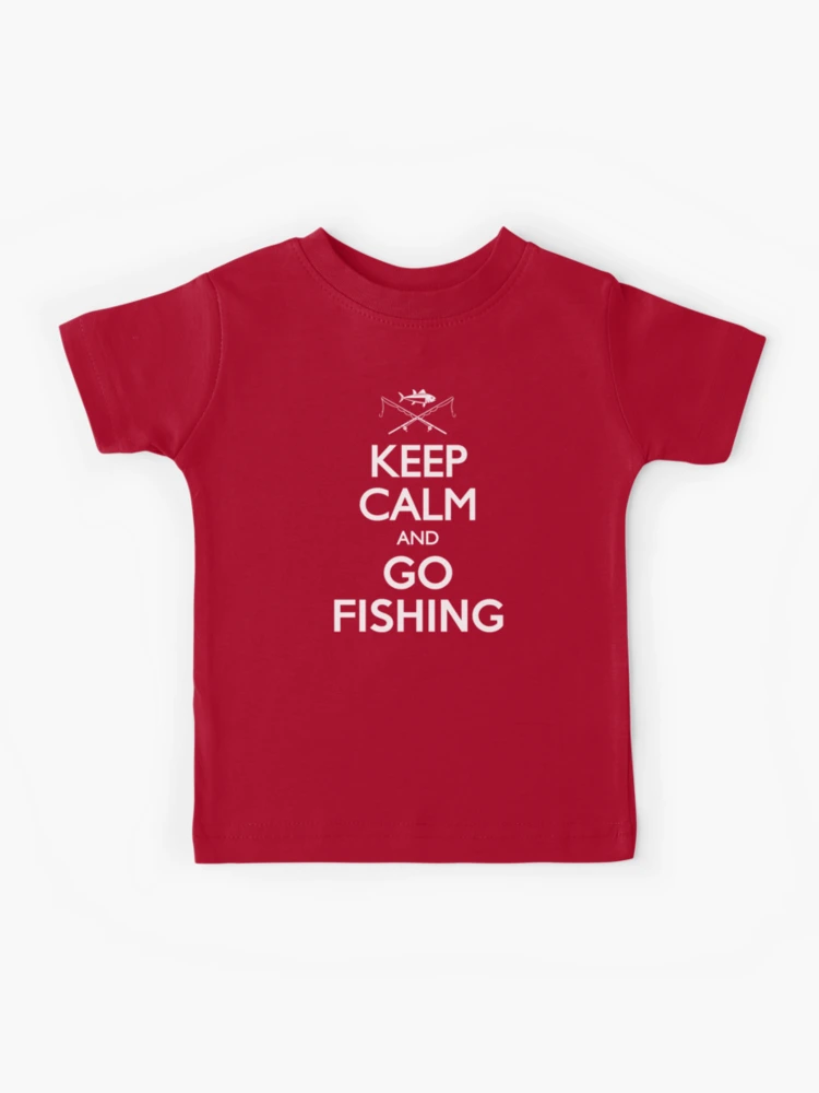 Keep Calm and Fish On Shirt  Funny Fishing Novelty T-Shirts