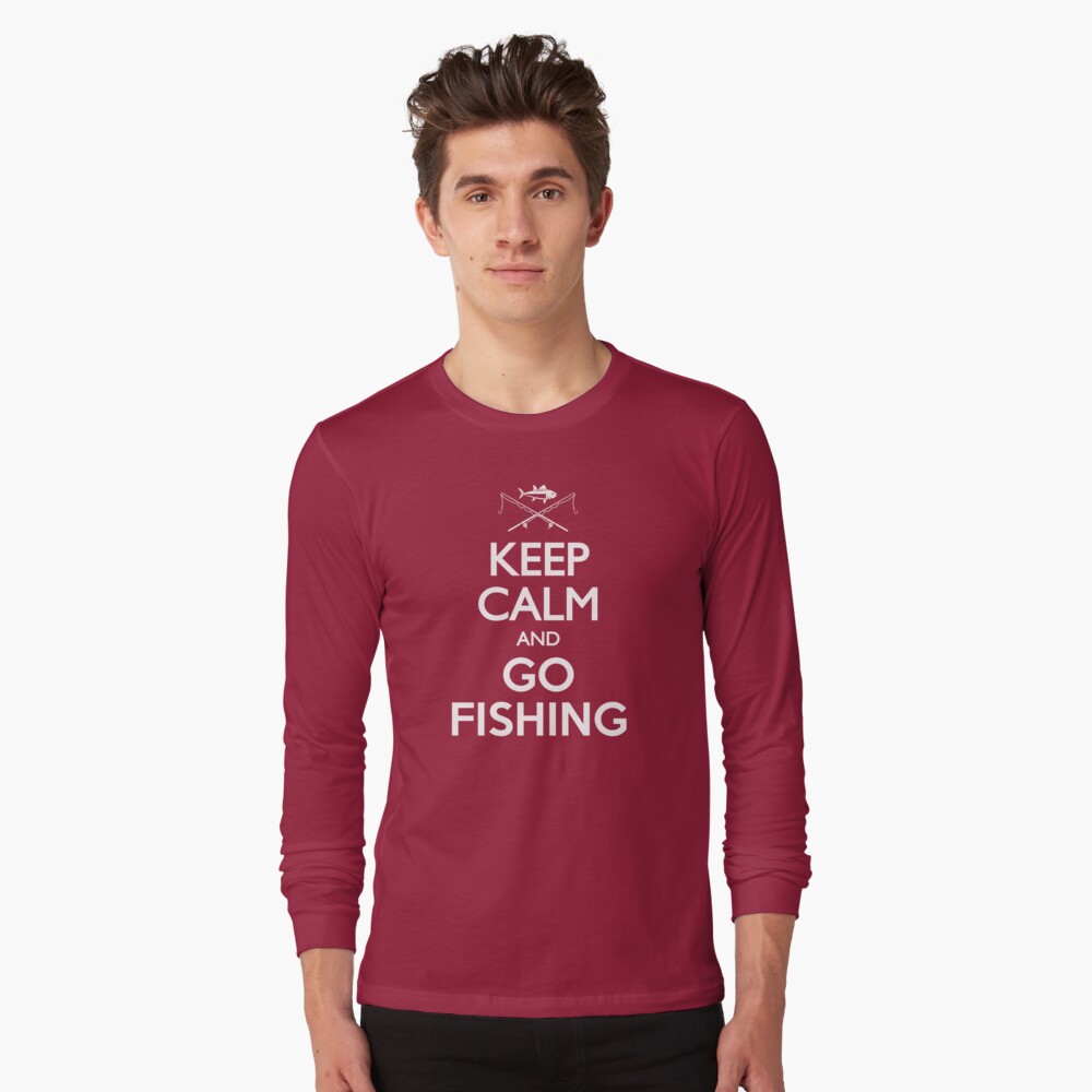 Keep Calm and Go Fishing T Shirt Greeting Card for Sale by bitsnbobs