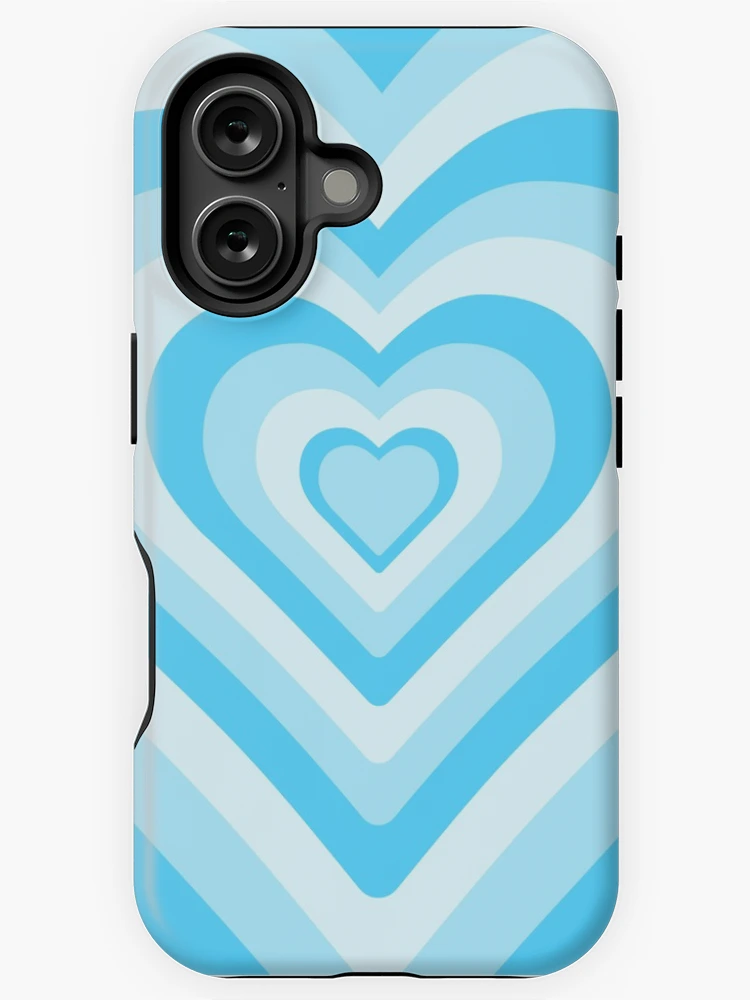 Society6 ケース Ocean Blue White Heart Love Aesthetic Blue Heart Pattern