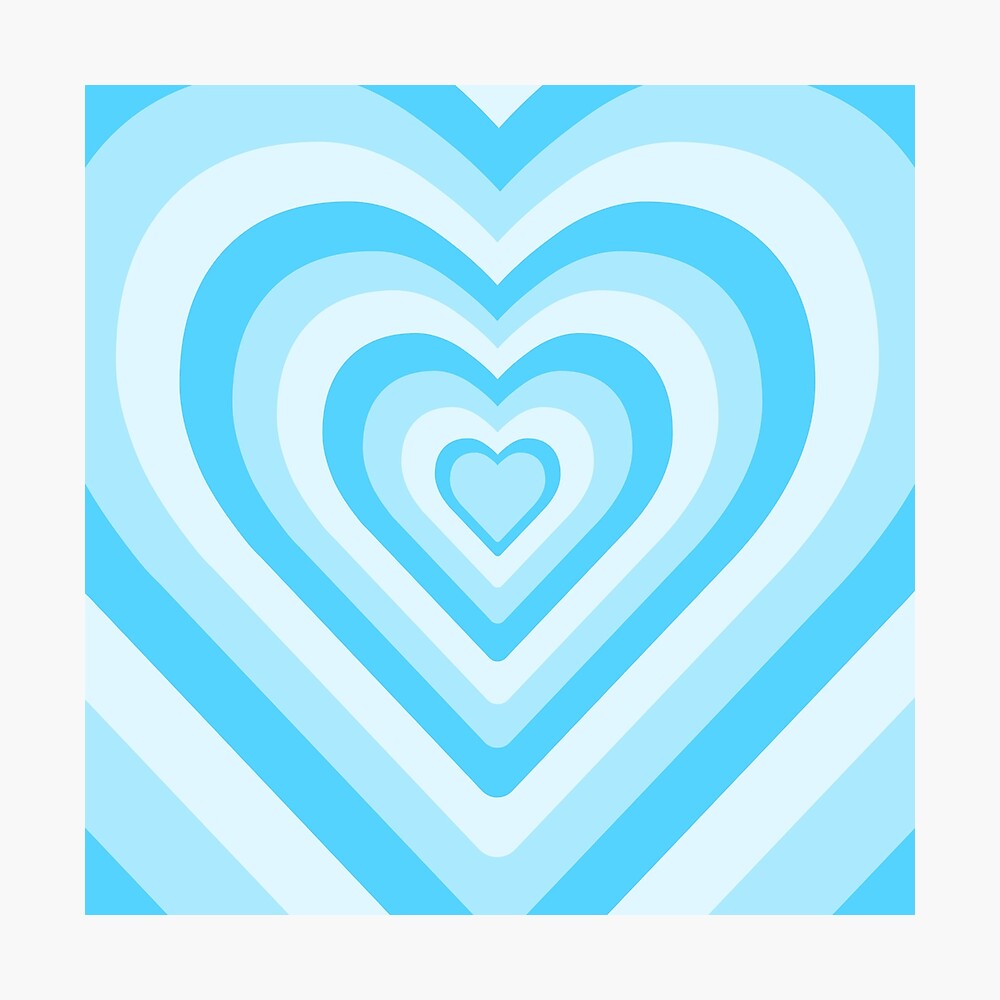 Aesthetic Blue Heart Pattern Metal Print for Sale by STAR10008 | Redbubble