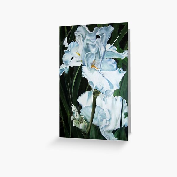 White Irises Greeting Card