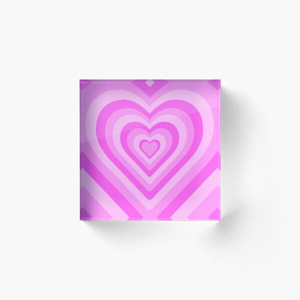 Pink Hearts Acrylic Block