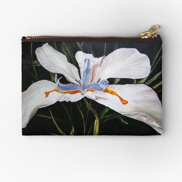 White Lily Zipper Pouch