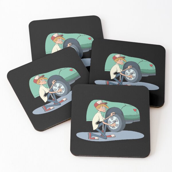 Item preview, Car mechanic changing tires designed and sold by Monkey Ful.