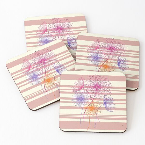 Item preview, Colorful Rainbow Dandelions | stripes pattern designed and sold by CarolFreire.