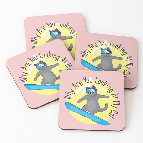 Item preview, Why Are You Looking At My Cat - Funny Snowboarding designed and sold by MiloCuteCat.
