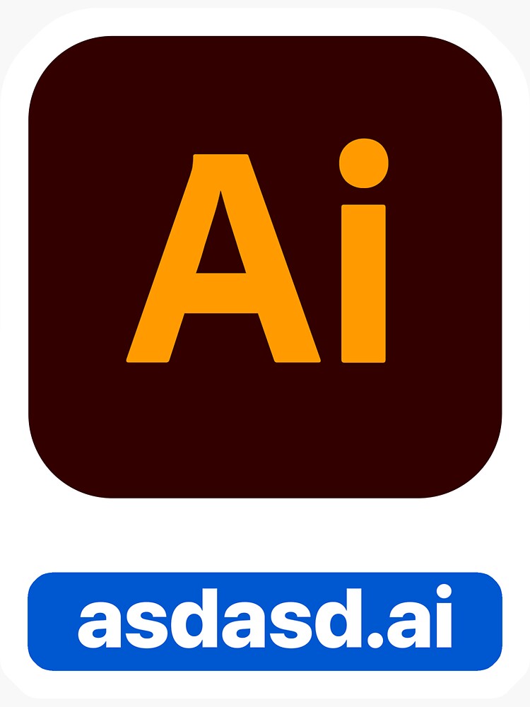Adobe Illustrator icon with random file name asdasd.ai Sticker for Sale by  allreadytaken