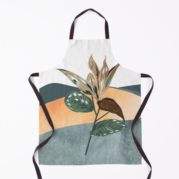Item preview, Abstract watercolor landscape mountains and hills with vintage botanical plant digital design illustration designed and sold by MyBlackDreams.