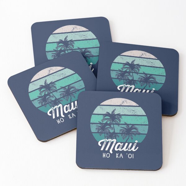 Item preview, Maui No Ka Oi Vintage Palm Tree Sunset designed and sold by redwoodandvine.