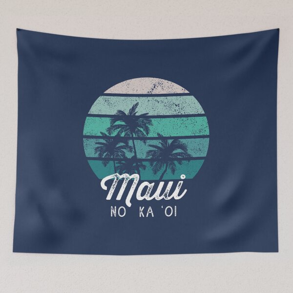 Item preview, Maui No Ka Oi Vintage Palm Tree Sunset designed and sold by redwoodandvine.