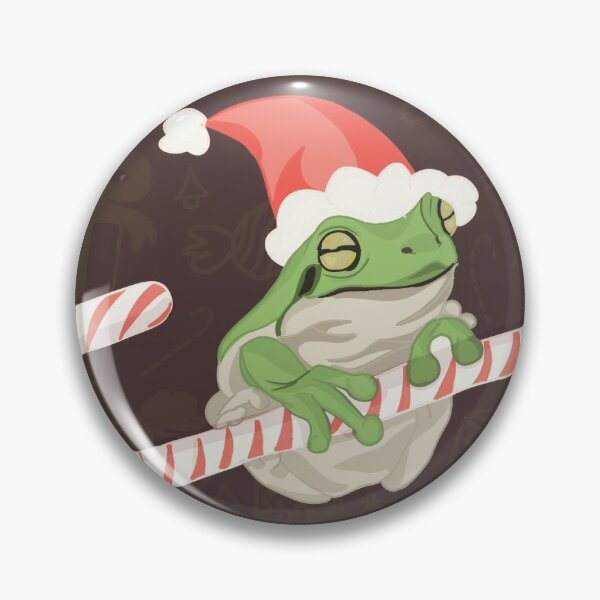 Item preview, Holiday Frog on Candycane designed and sold by JuniperusBee.
