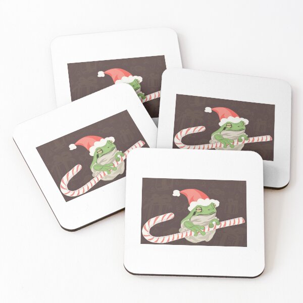 Item preview, Holiday Frog on Candycane designed and sold by JuniperusBee.