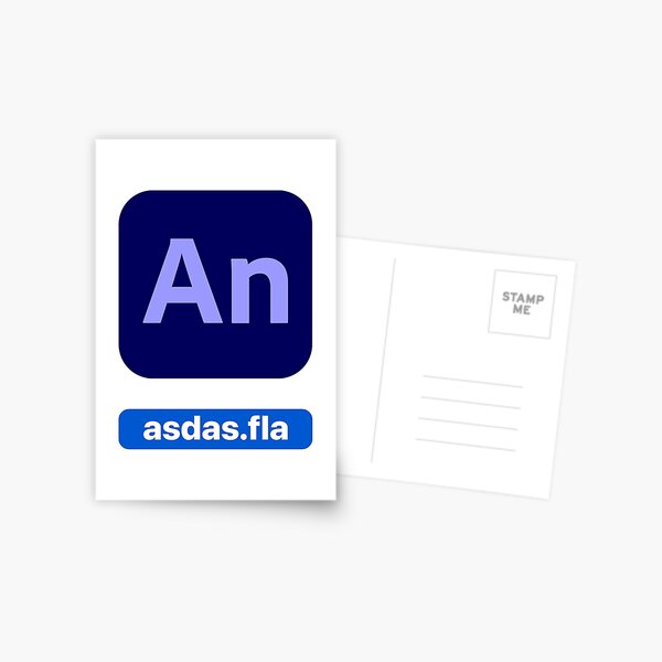 Adobe Animate CC icon with random file name asdas.fla Sticker for Sale by  allreadytaken