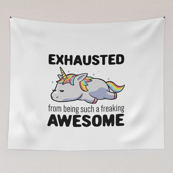 Item preview, Exhausted From Being Awesome Lazy Unicorn Gift designed and sold by EduEly.