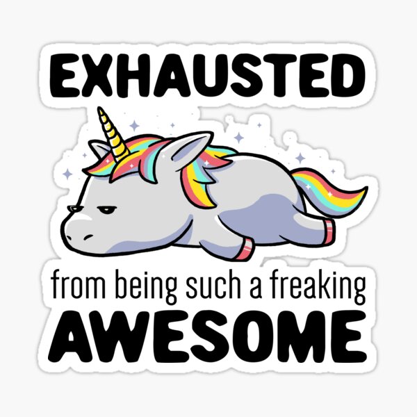 Item preview, Exhausted From Being Awesome Lazy Unicorn Gift designed and sold by EduEly.