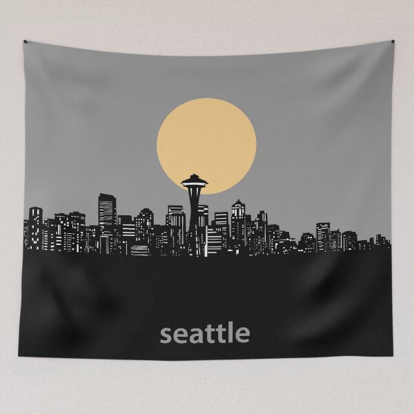 Item preview, seattle skyline minimal designed and sold by BekimART2.