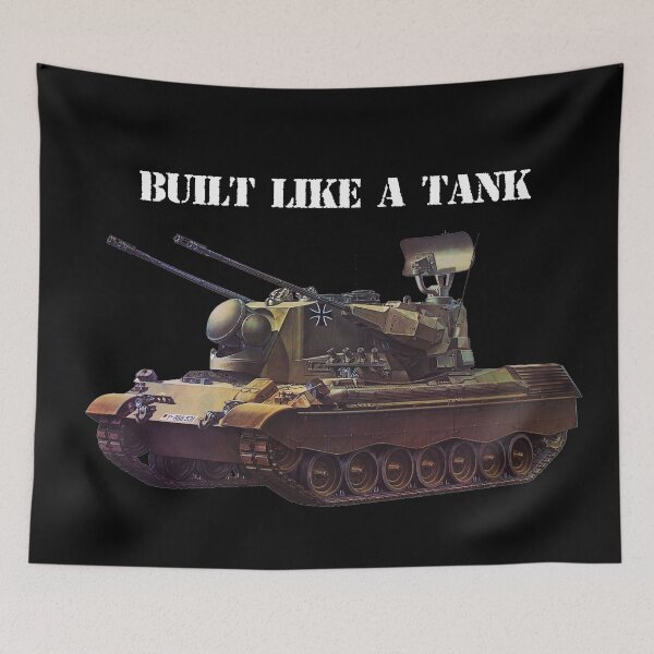 Item preview, Built like a tank funny shirt Flakpanzer German tank designed and sold by OldschoolTs.
