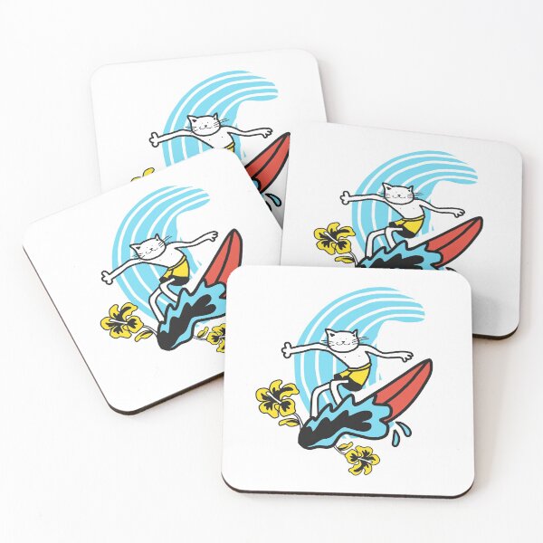 Item preview, Surfing surf cat flowers big surf  designed and sold by Tropical Blood.